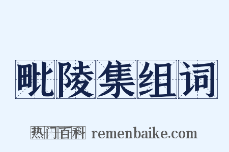 毗陵集组词是什么意思的图片